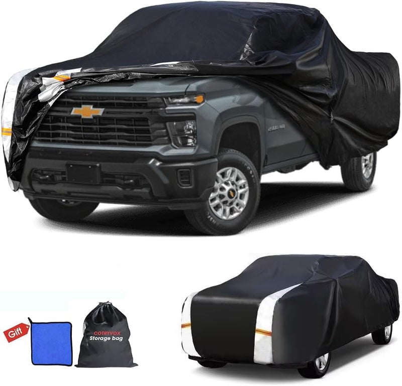 Cotryvox Chevrolet Silverado 2500HD Truck Cover Custom Fit 2020-2026 Crew Cab Short Bed(6.8') with Door Zipper, 10 Layers Outdoor Heavy Pickup Truck Cover Waterproof All Weather, Wind Dust Sun Protector. - Image 1